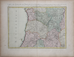 MAPA DE PORTUGAL E ALGARVE Color engraving on paper. E…