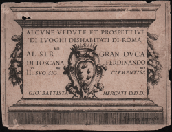 Frontespizio della raccolta "Alcune vedute et prospettive di luoghi dishabitati di Roma"