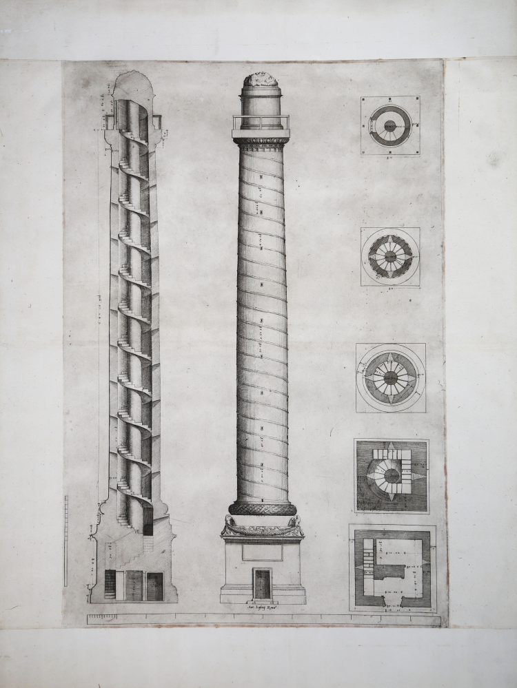 of　Section,　Trajan　and　elevation　the　plans　Column