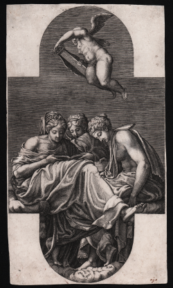                   Three muses and a putto...
              
