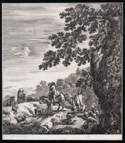                   Paesaggio con due cavalieri
              